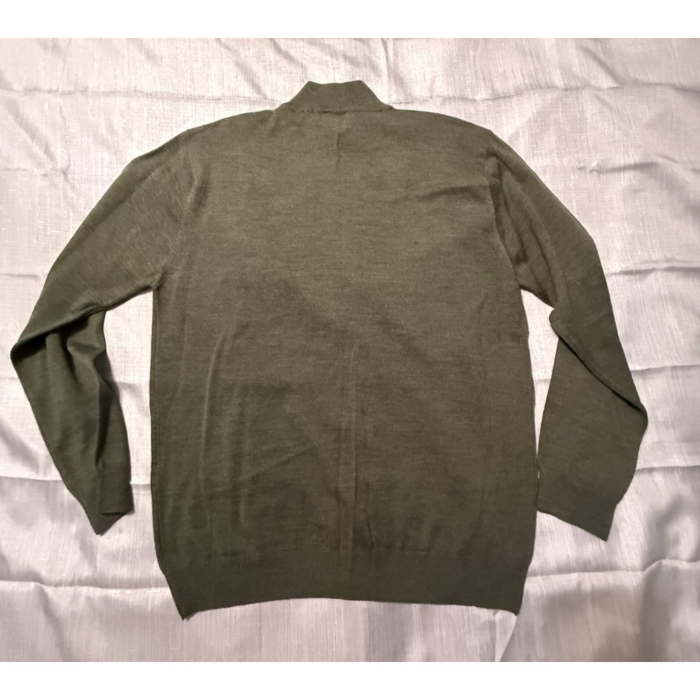 NWOT Mens MURANO Italia Small Lt Green Mock Turtleneck Wool Sweater Italian Yarn - Picture 6 of 7